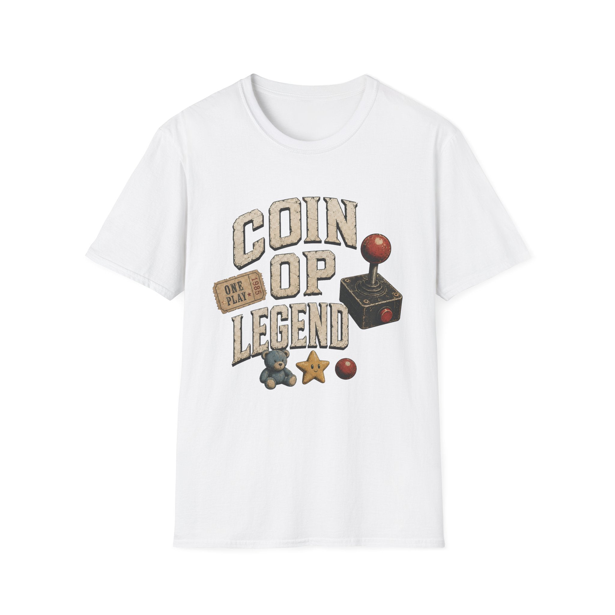 Coin Op Legend Retro Arcade T-Shirt - Vintage Joystick Tee