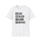 "Eat. Sleep. Game. Repeat." - Gamer Graphic T-Shirt