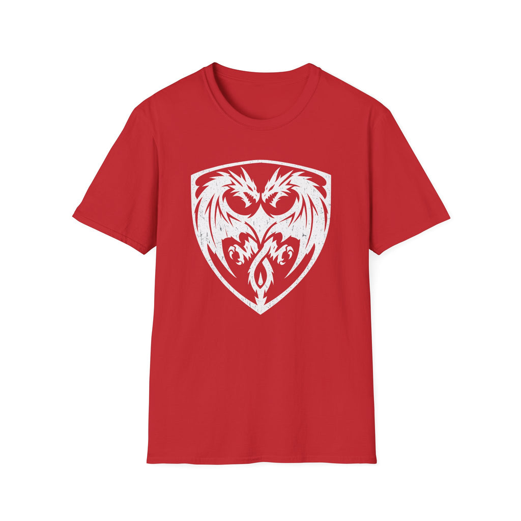 Double Dragon Shield T-Shirt - Stylized Graphic Tee