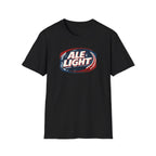 Ale Light (Respawn Responsibly) Parody Logo Graphic T-Shirt — Vintage Beer Logo Tee