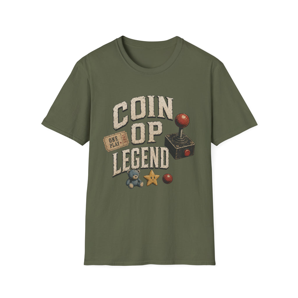 Coin Op Legend Retro Arcade T-Shirt - Vintage Joystick Tee