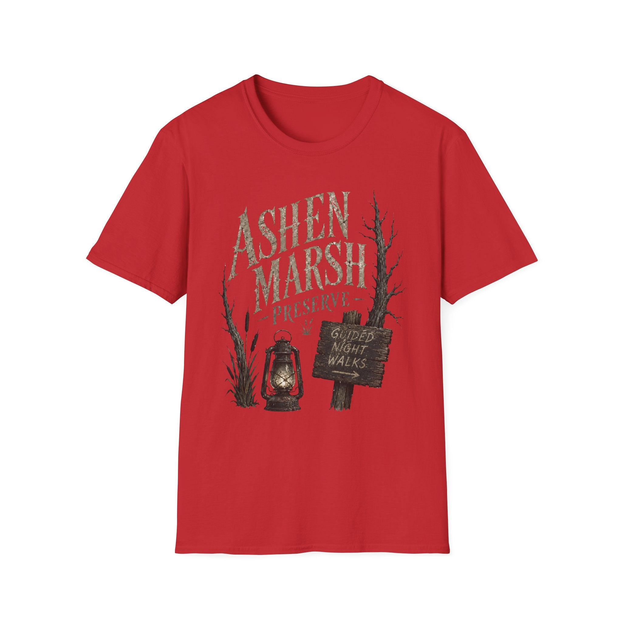 Ashen Marsh Preserve T-Shirt - Rustic Swamp Tour Tee