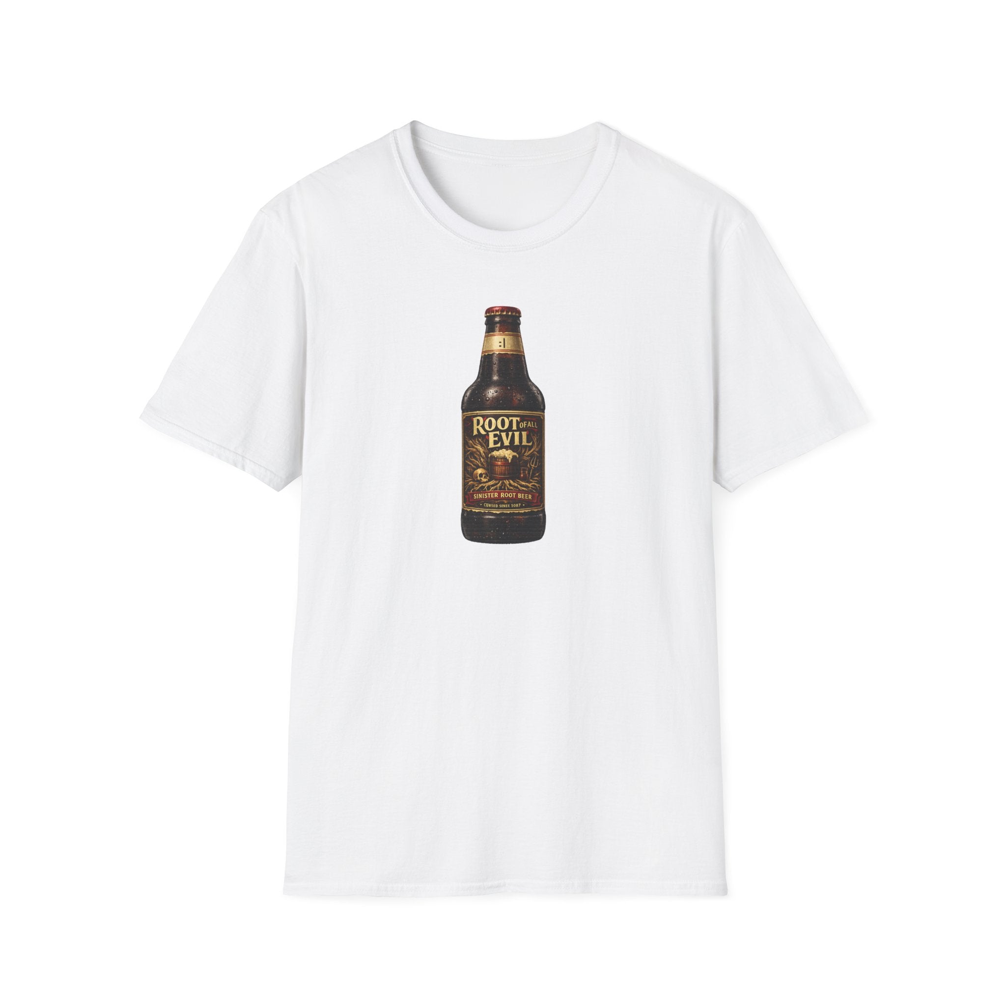 Root of All Evil Vintage Root Beer Bottle T-Shirt