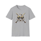 Weird Nerd Glasses Sword Face Graphic T-Shirt