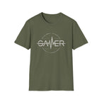 Gamer Heartbeat T‑Shirt — Retro Pulse White Writing Gaming Tee