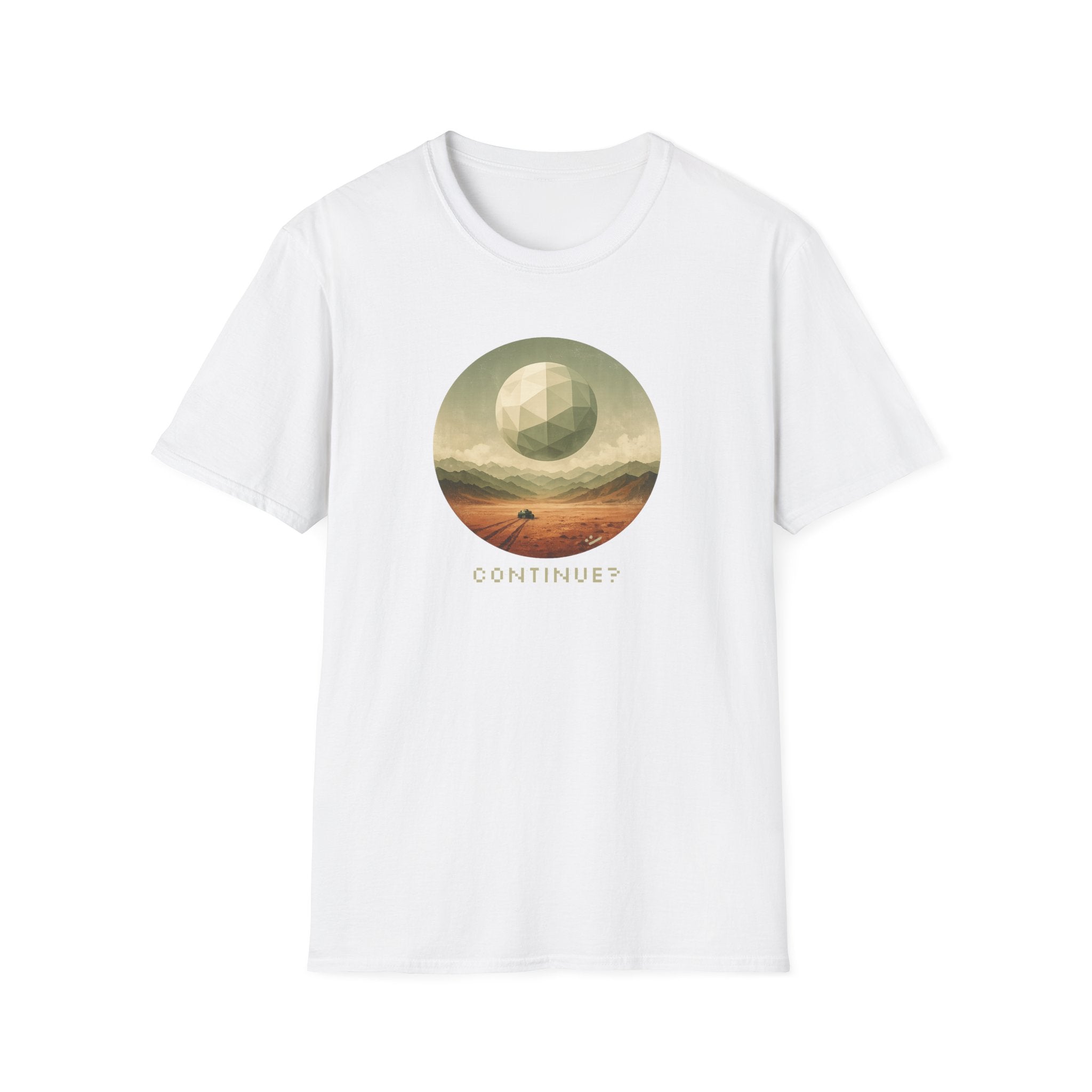 'Continue?' Surreal Desert Sphere T-Shirt - Graphic Tee