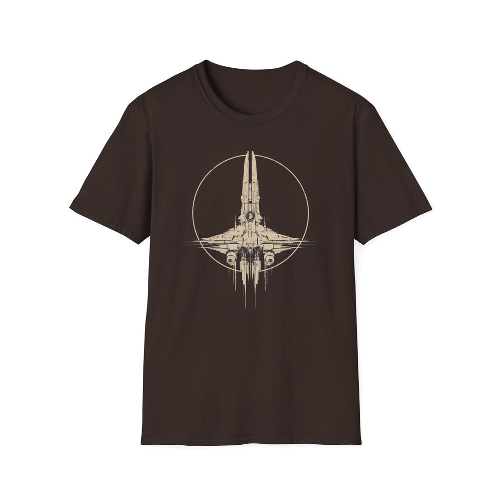 Stylized Star Fighter T-Shirt - Vintage Sci‑Fi Starship Graphic