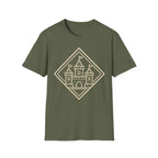 Castle Graphic T-Shirt - Retro Flagged Castle Logo Tee