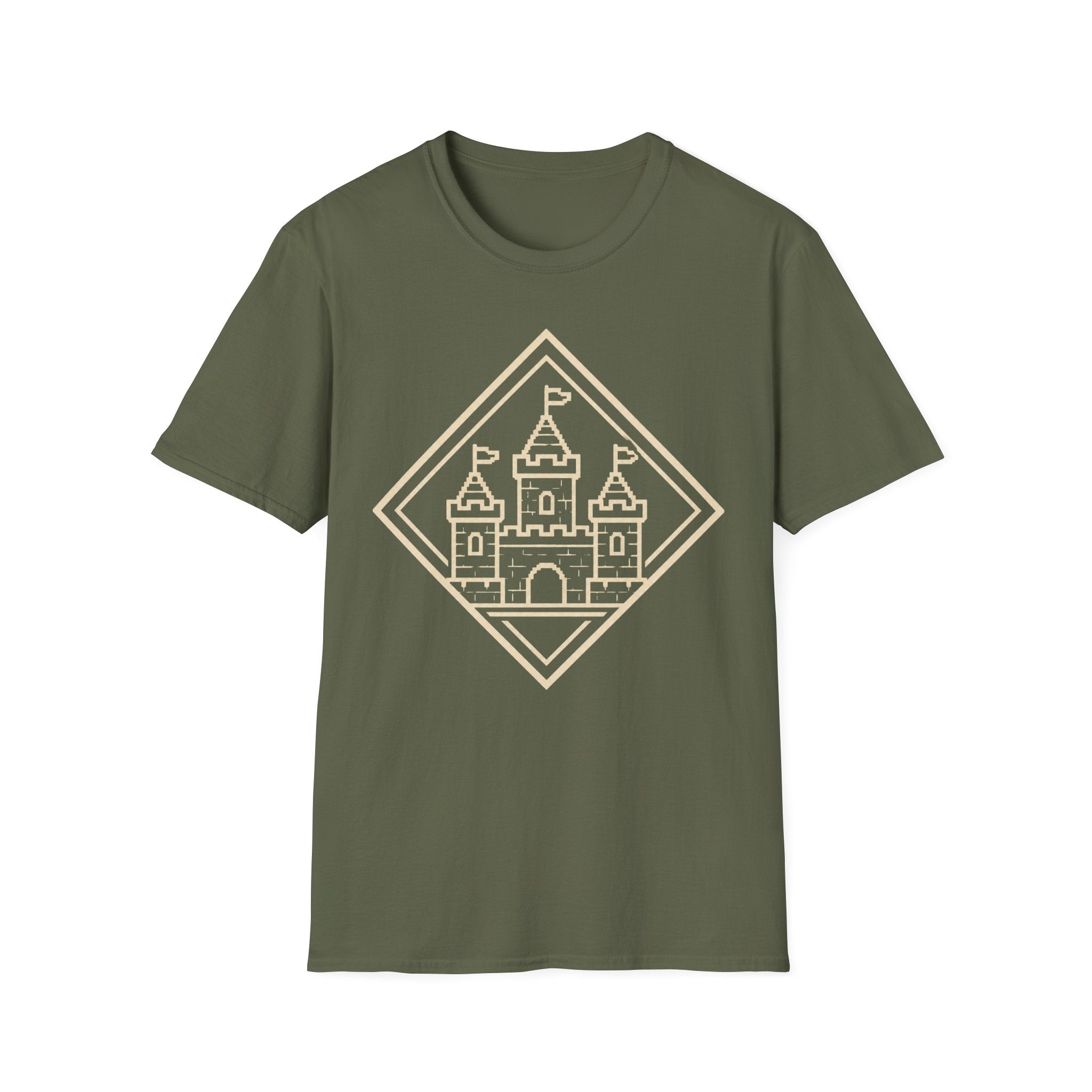 Castle Graphic T-Shirt - Retro Flagged Castle Logo Tee