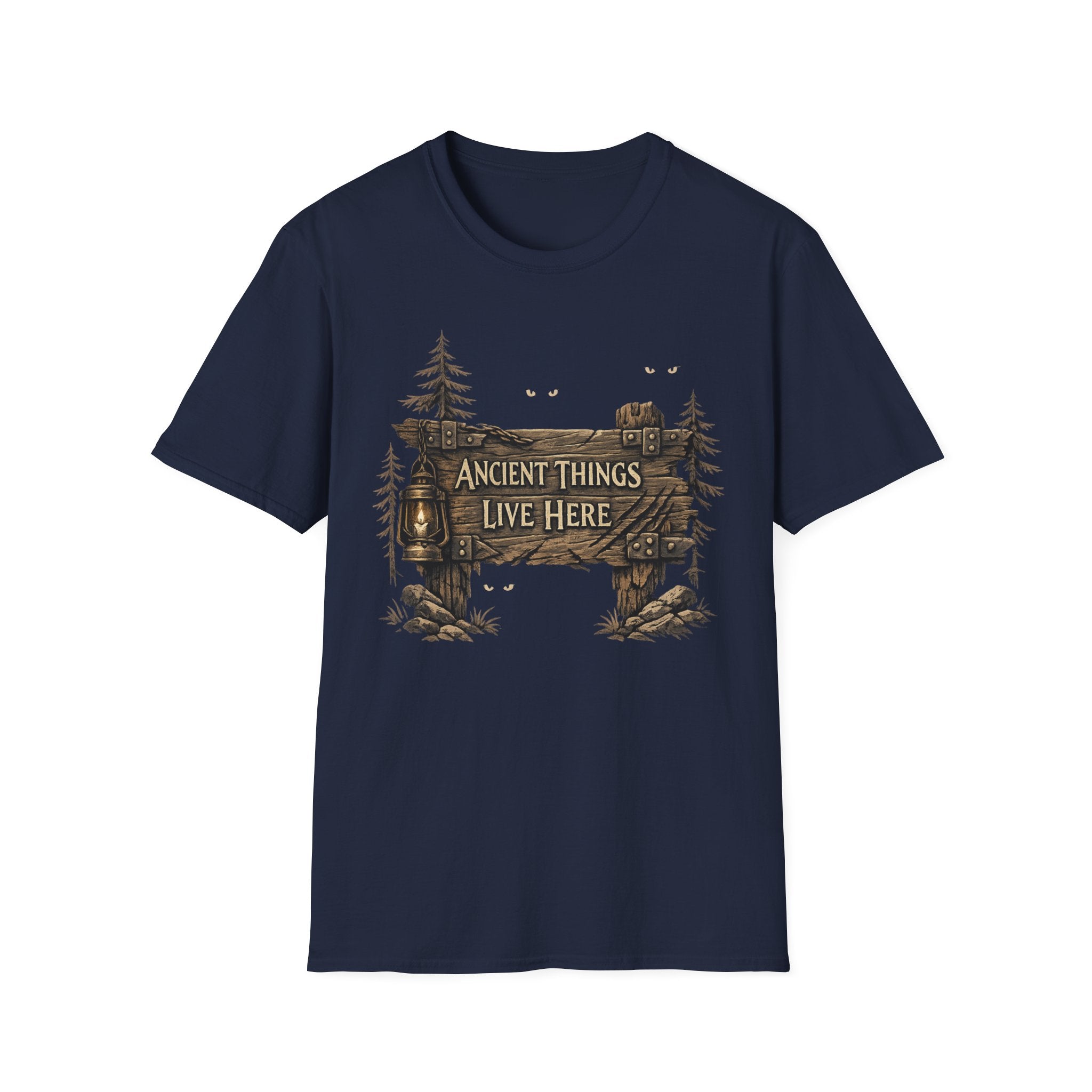 Ancient Things Live Here T-Shirt - Rustic Forest Fantasy Tee