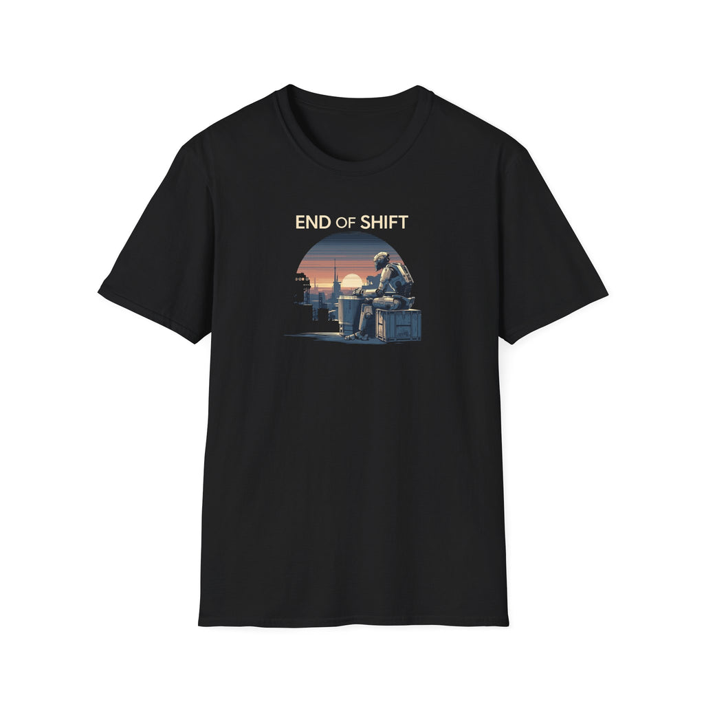 End of Shift T-Shirt — Retro Sunset Worker Graphic Tee