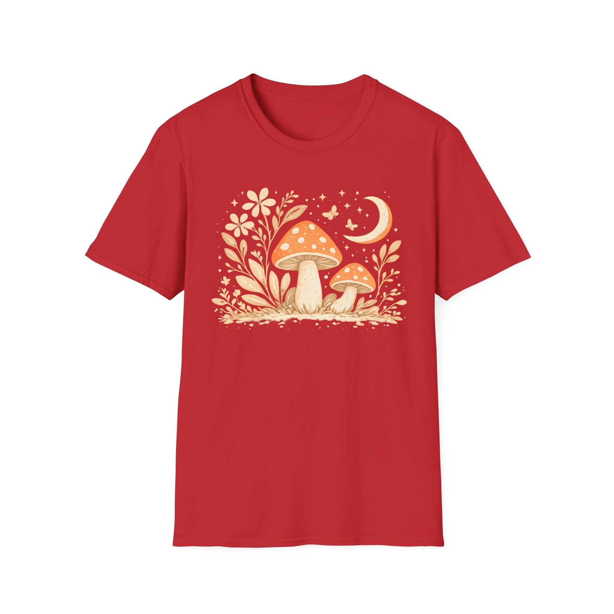 Whimsical Mushroom Moon T-Shirt - Forest Graphic Tee