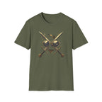Weird Nerd Glasses Sword Face Graphic T-Shirt