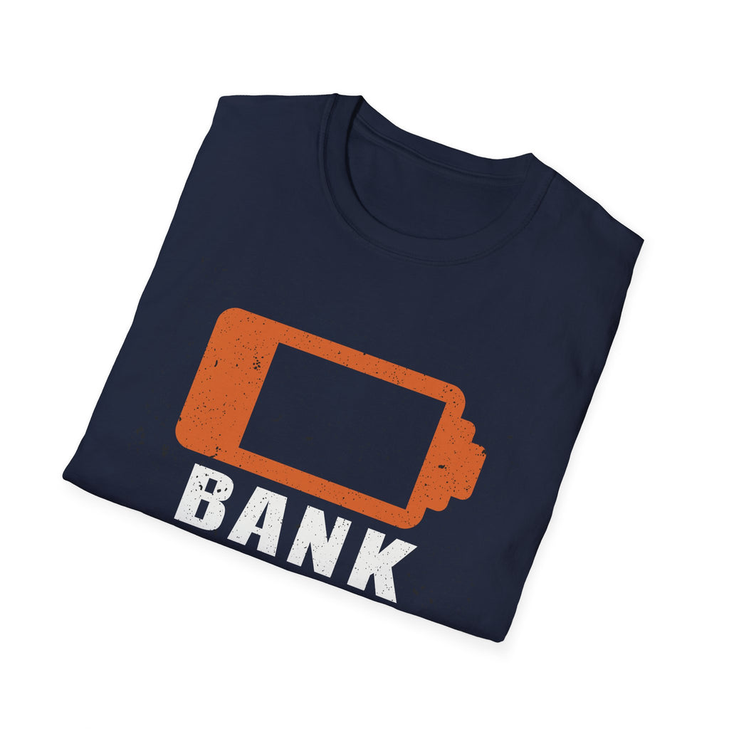 Bank Account Low Battery Distressed Splatter Graphic T-Shirt