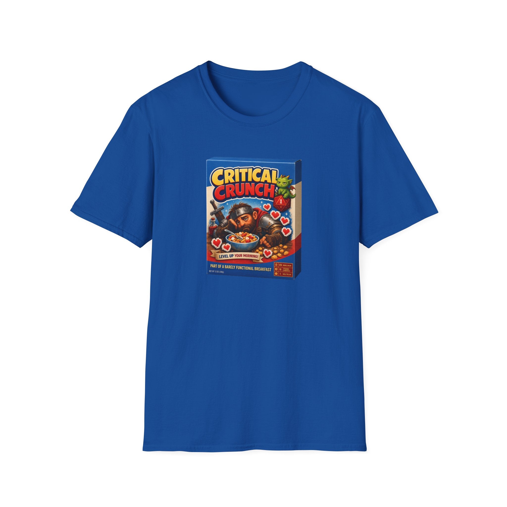 Critical Crunch Cereal T-Shirt — Retro Gaming Breakfast Tee