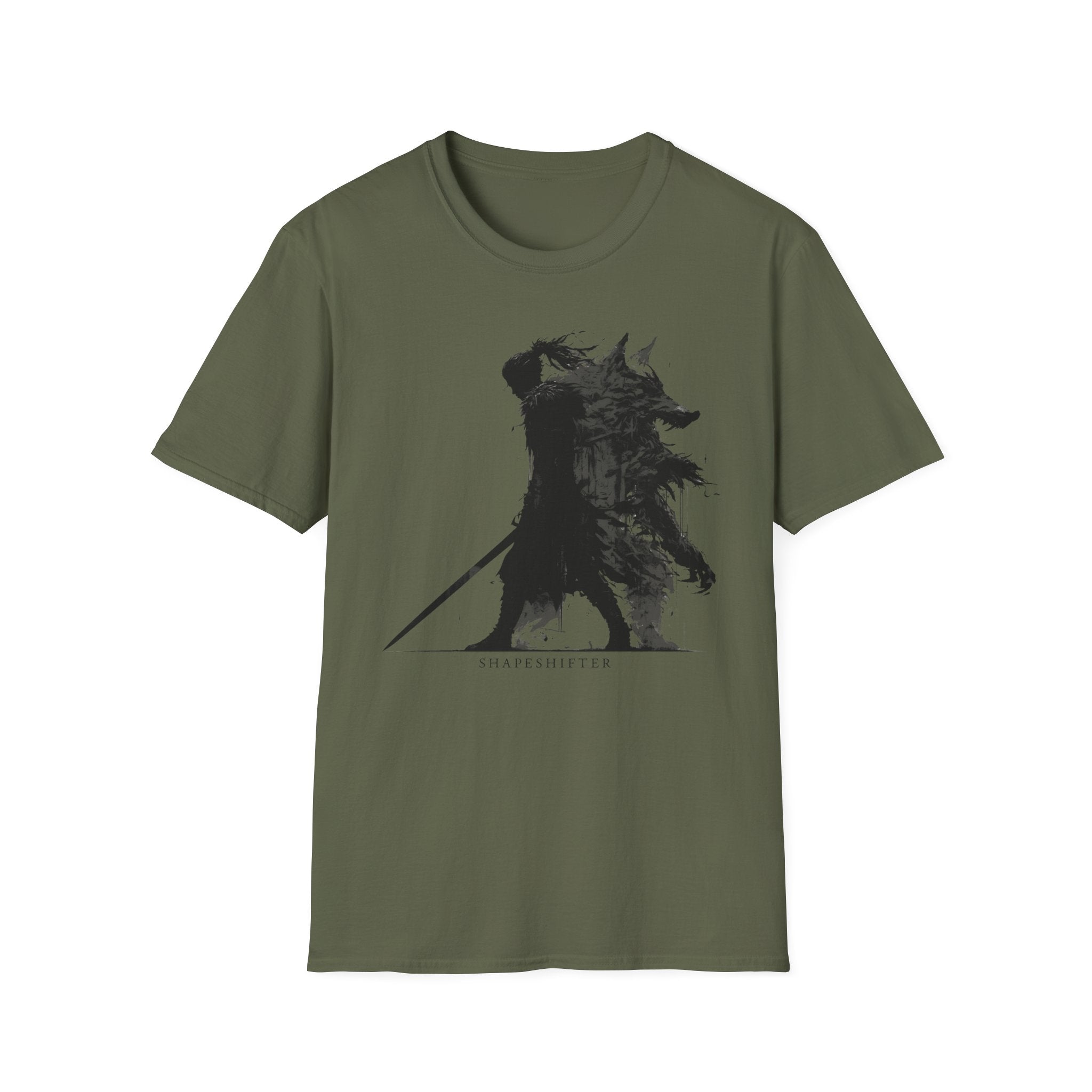 Shape Shifter Silhouette T-Shirt - Dark Ink Wolf Wilderness Graphic Tee