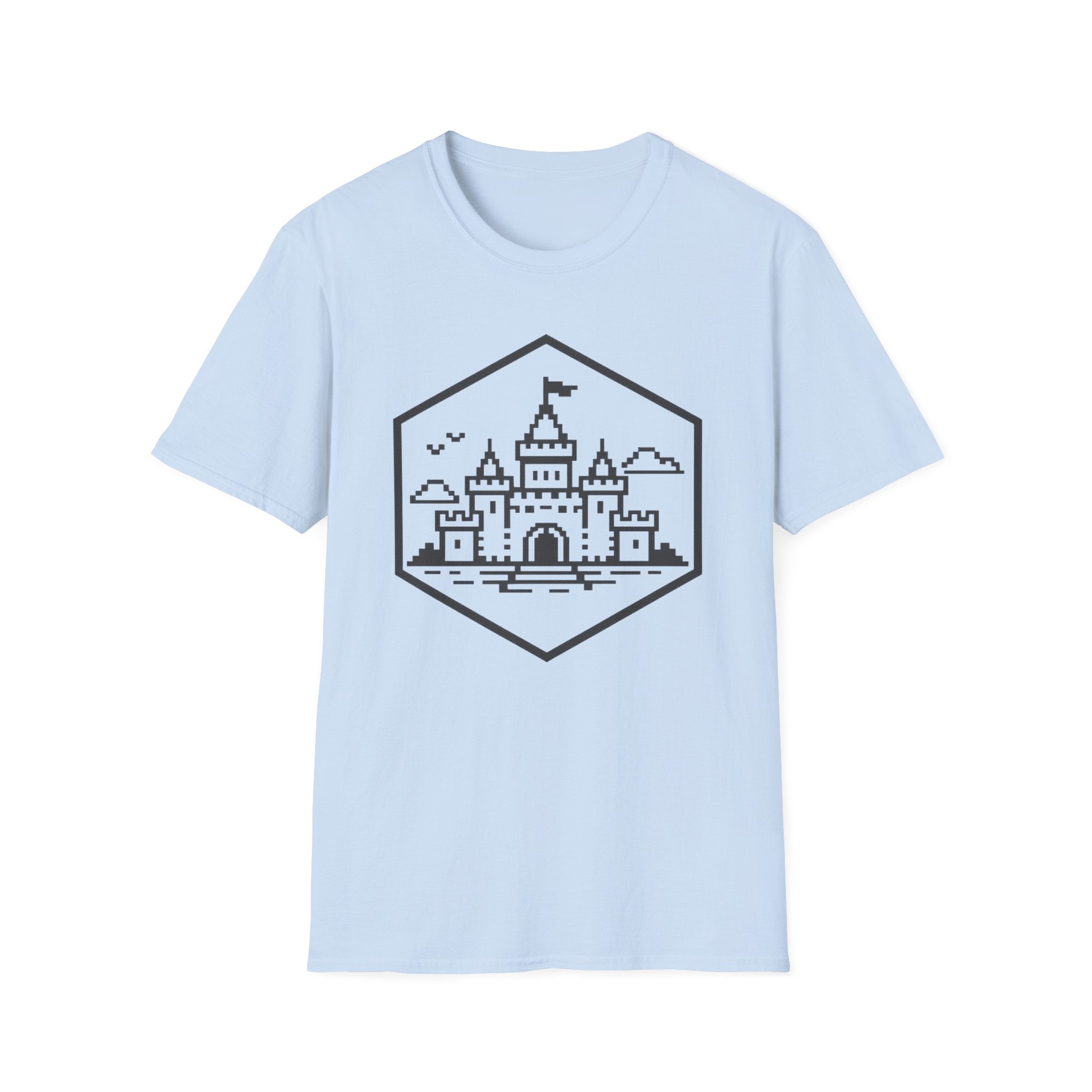 Castle Pixel Art Graphic T-Shirt - Minimal Fairytale Tee