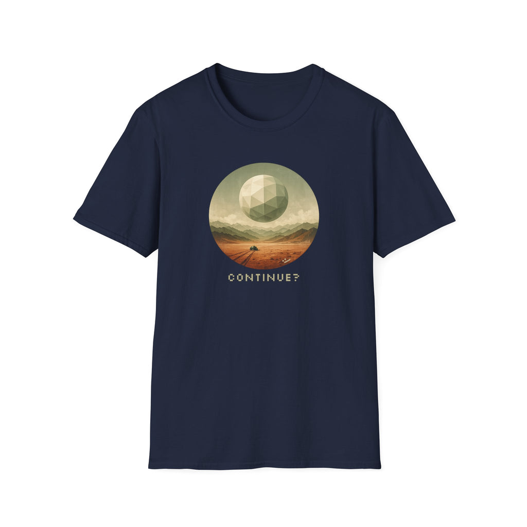 'Continue?' Surreal Desert Sphere T-Shirt - Graphic Tee