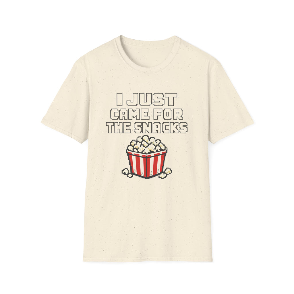Retro Pixel "I Just Came For The Snacks" Popcorn T-Shirt