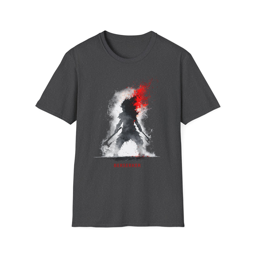 Berserker Silhouette Tee - Red & White Smoke Rage Graphic T-Shirt