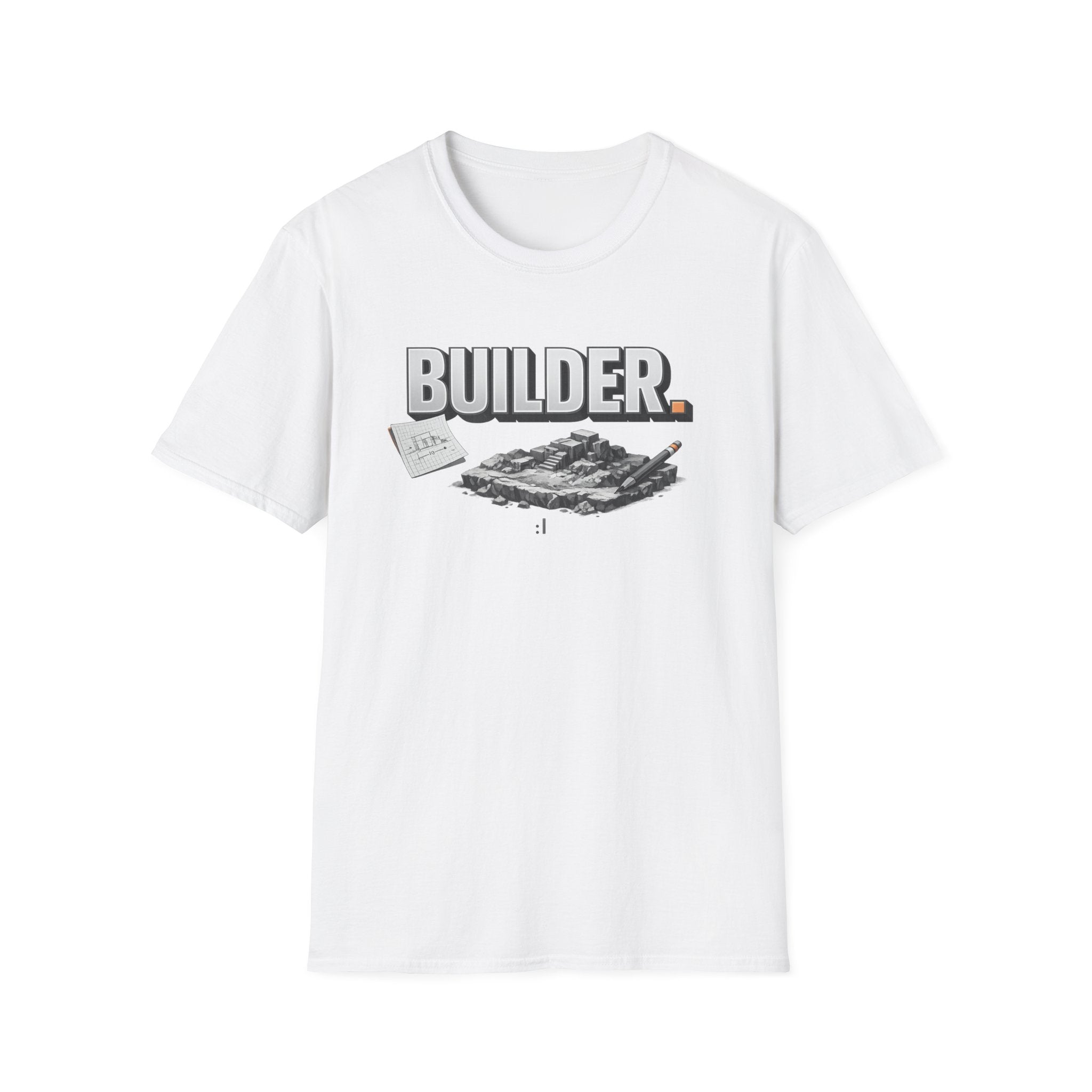 Builder T-Shirt — Architectural Blueprint & Construction Crew Tee