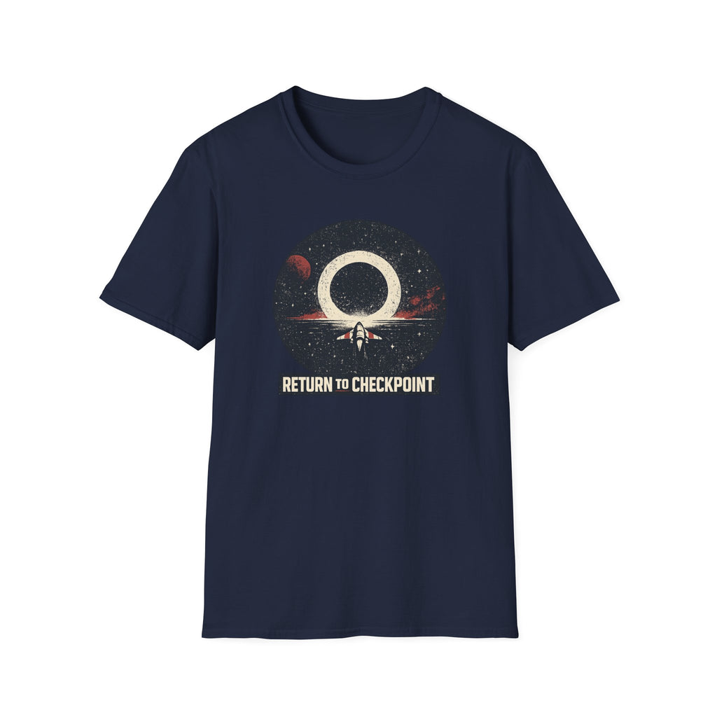 'Return to Checkpoint' T‑Shirt — Retro Space Arcade Graphic Tee