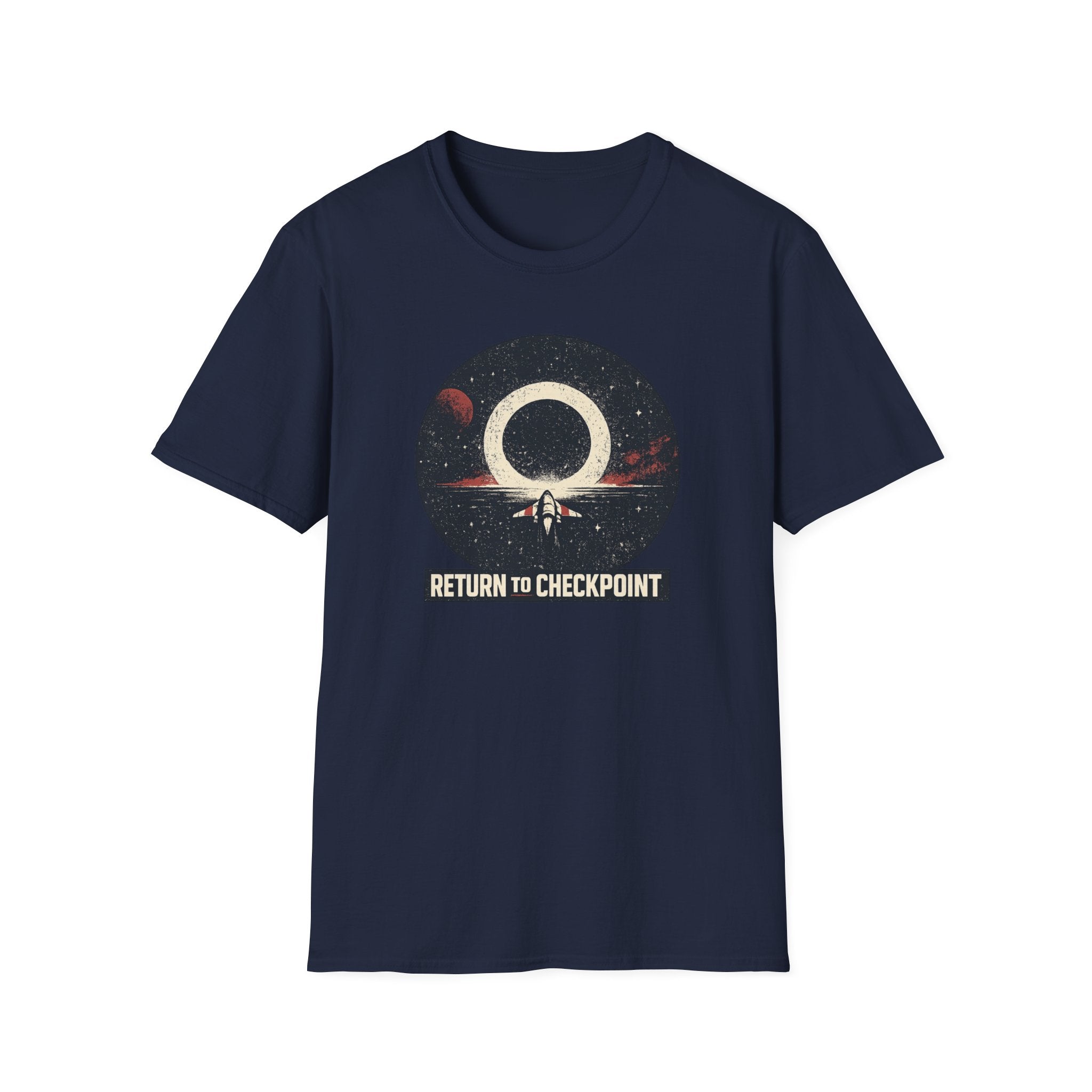 'Return to Checkpoint' T‑Shirt — Retro Space Arcade Graphic Tee