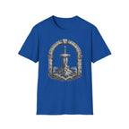 Sword in the Stone Mountain T-Shirt - Fantasy Sword & Archway Graphic Tee