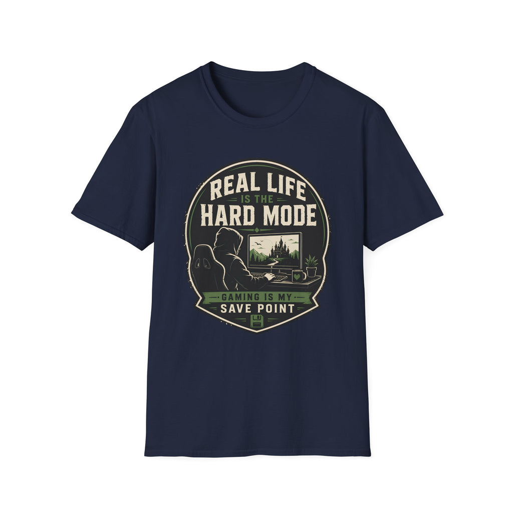 “Real Life is the Hard Mode” Retro Gamer Tee