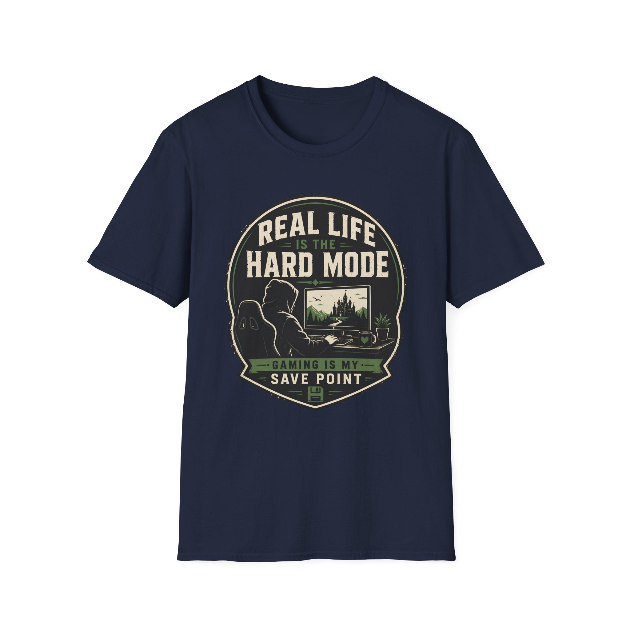“Real Life is the Hard Mode” Retro Gamer Tee