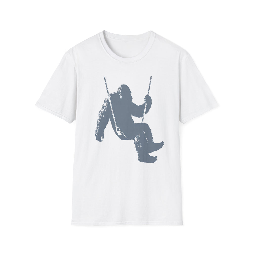 Swinger Bigfoot T-Shirt - Playful Sasquatch On A Swing Graphic Tee