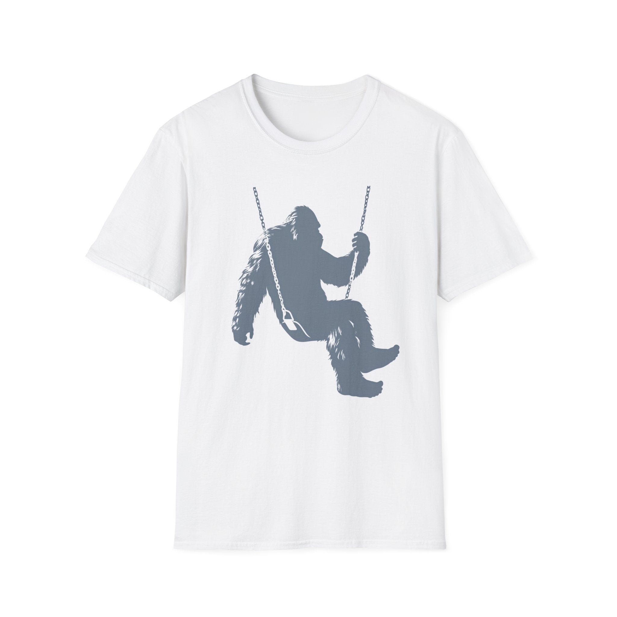 Swinger Bigfoot T-Shirt - Playful Sasquatch On A Swing Graphic Tee