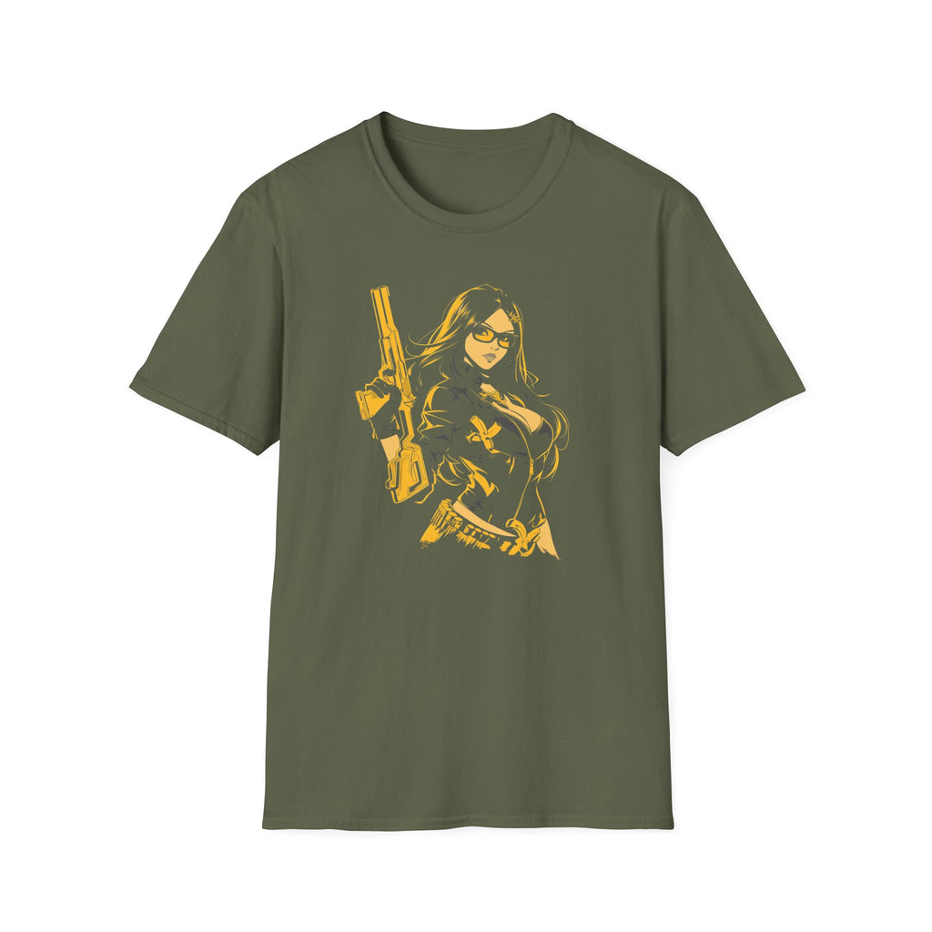 Comic Girl - Noir Femme Illustration T-Shirt
