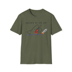 Never Give Up Shark T-Shirt - Gamer Addition