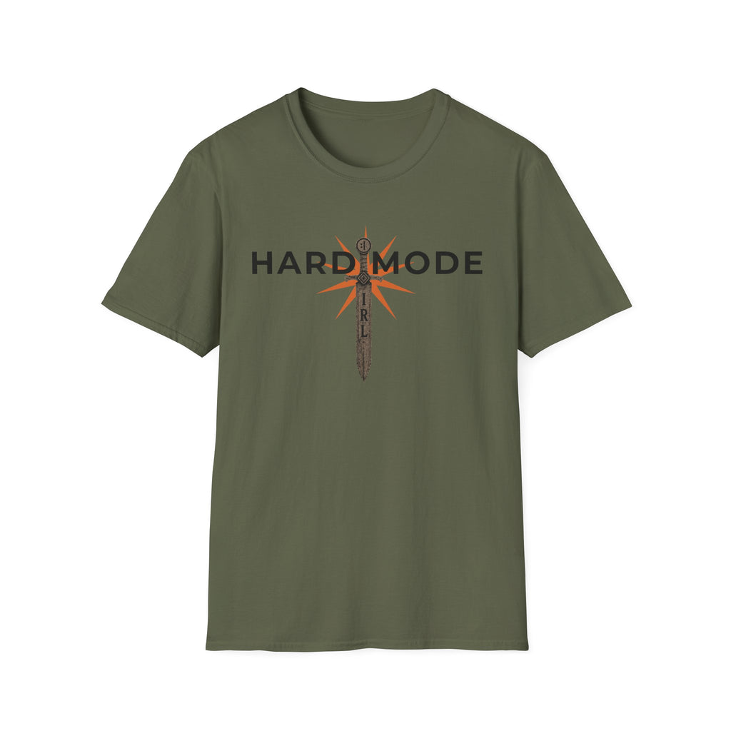 Hard Mode Sword T-Shirt — Gamer RPG Sword Logo Graphic Tee