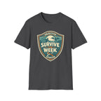 Survive The Week Shield T‑Shirt - Adventure Objective Updated Graphic Tee