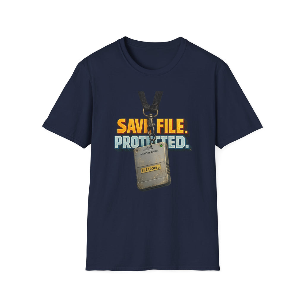 "SAVE FILE. PROTECTED." Lanyard Badge Graphic T-Shirt
