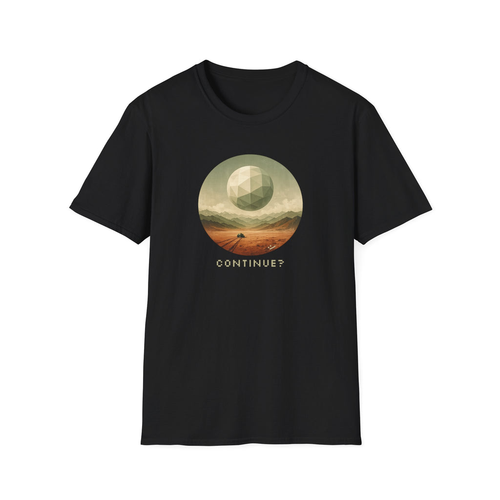 'Continue?' Surreal Desert Sphere T-Shirt - Graphic Tee