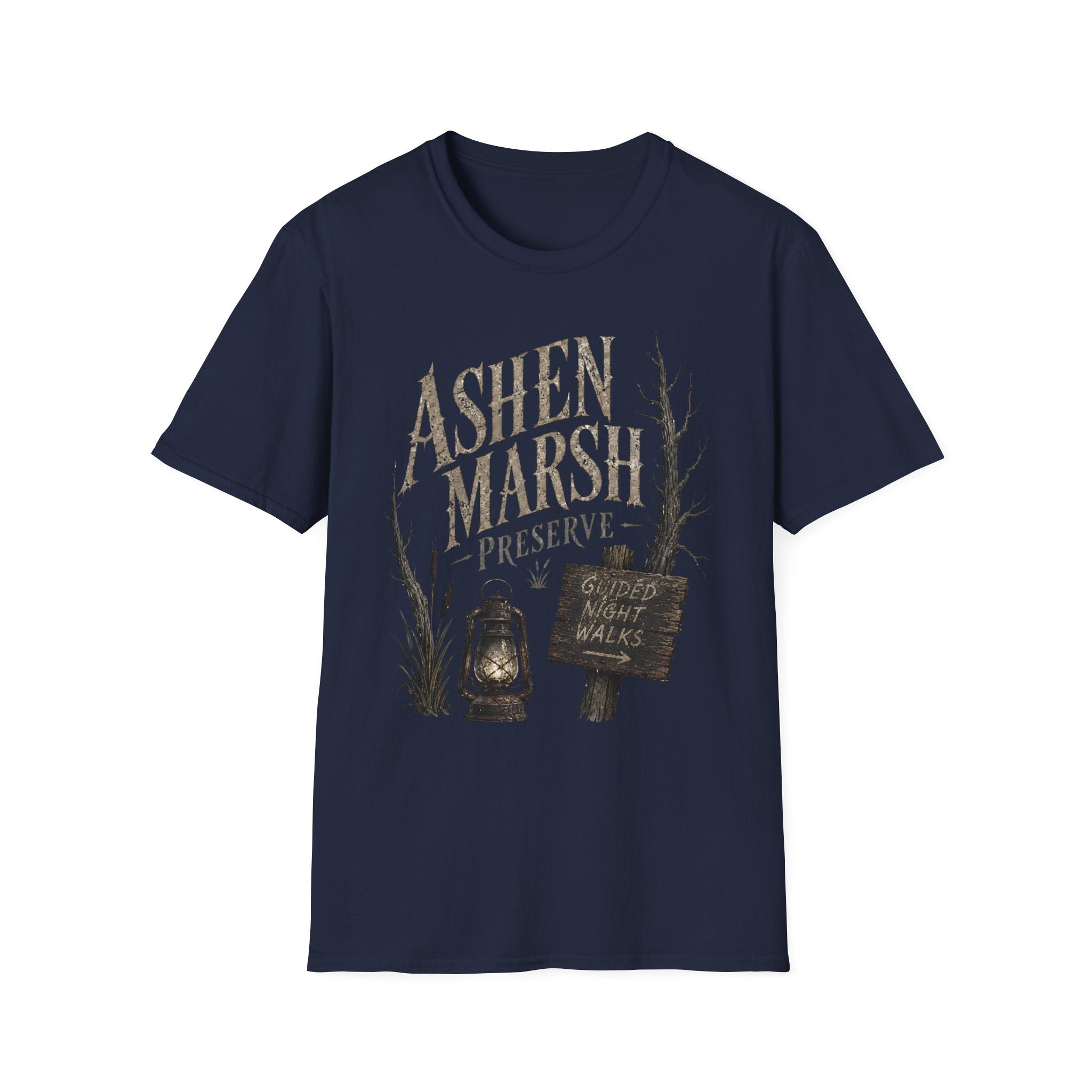 Ashen Marsh Preserve T-Shirt - Rustic Swamp Tour Tee
