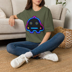 Neon Robot Tee - Retro Glowing Cute Bot Graphic T-Shirt