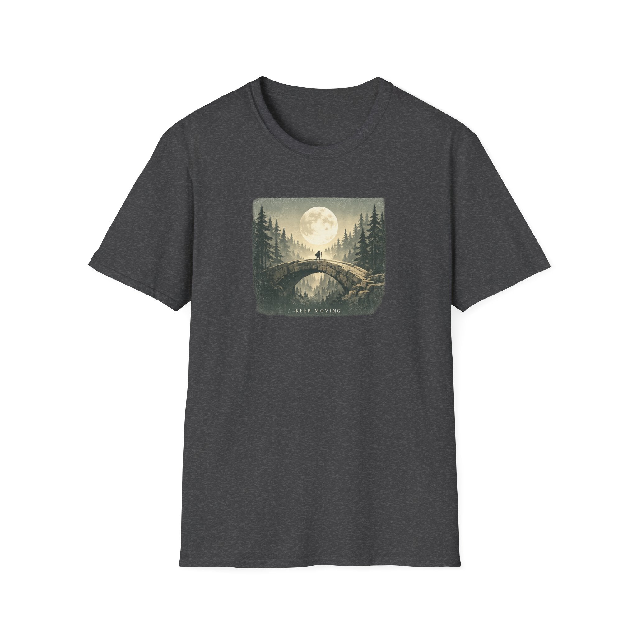 'Keep Moving' Moonlit Forest Bridge T-Shirt