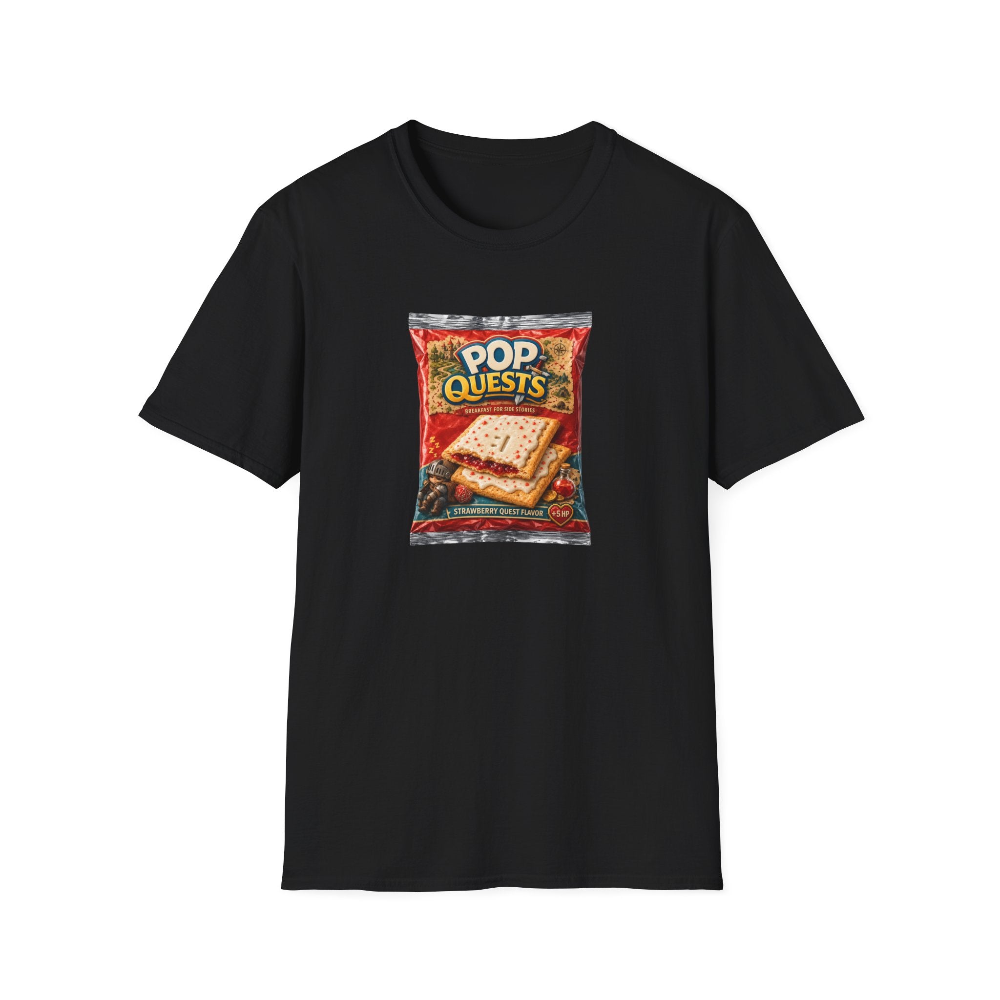 Pop Quests Pastry Snack - Retro Parody Graphic T-Shirt