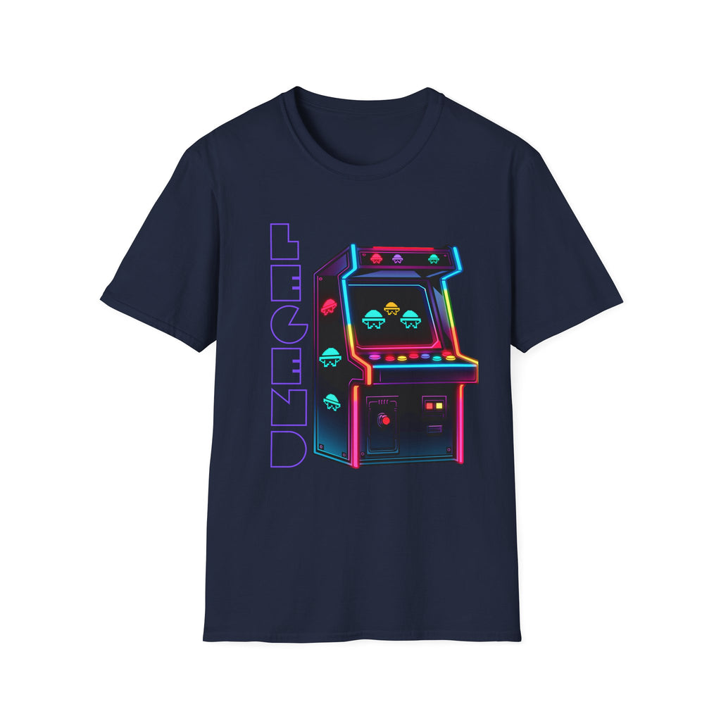 Retro Neon Arcade T-Shirt - 'Legend' Vintage Video Game Tee