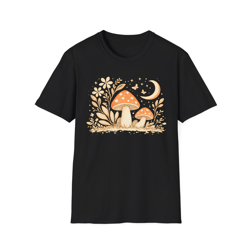 Whimsical Mushroom Moon T-Shirt - Forest Graphic Tee