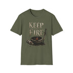 Keep the Fire T-Shirt - Medieval Sword & Cauldron Graphic