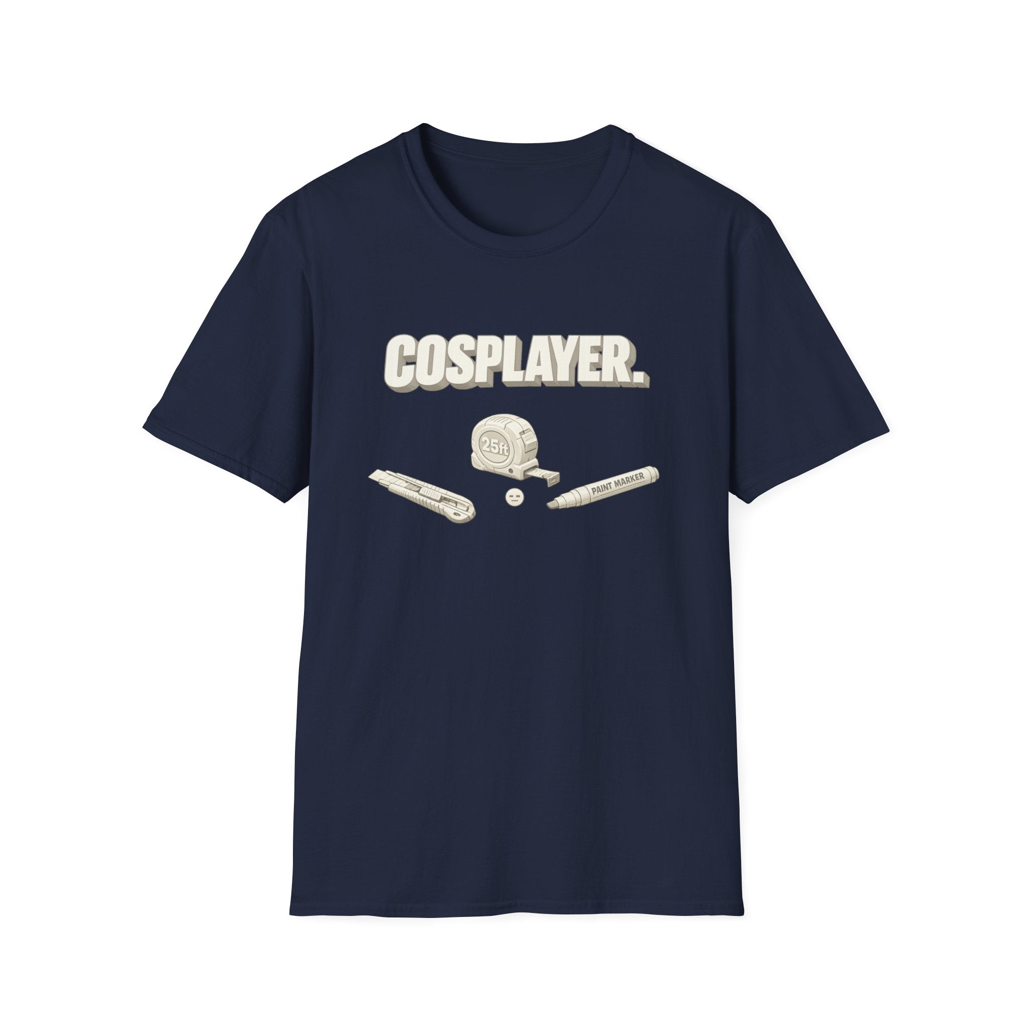 Cosplayer Tools T-Shirt — 'COSPLAYER.' Graphic Tee for Costume Makers & Conventions