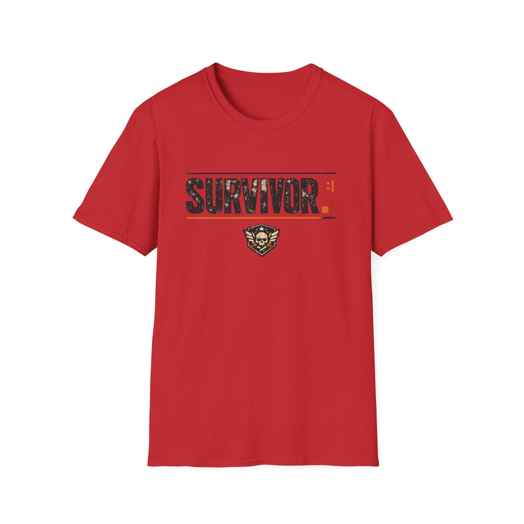 Survivor Graphic T-Shirt – Distressed Patch Design