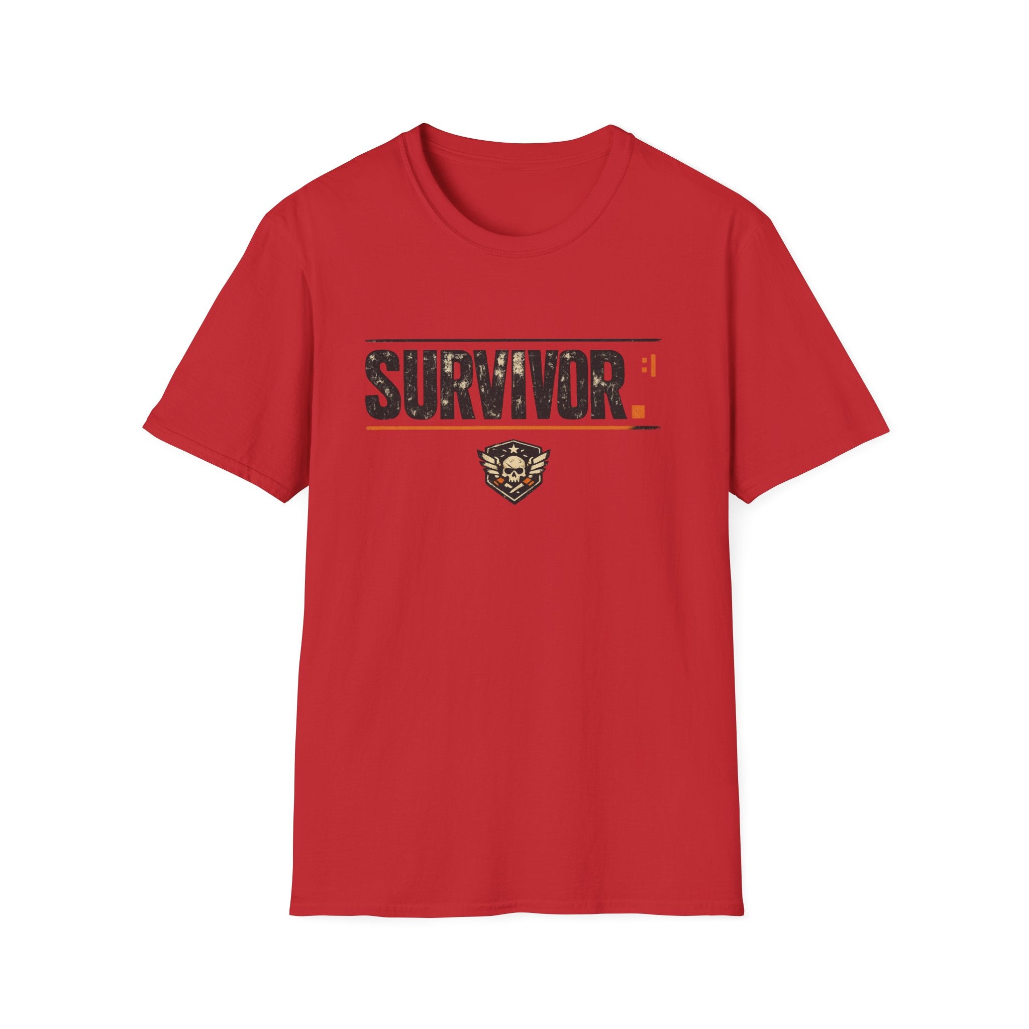 Survivor Graphic T-Shirt – Distressed Patch Design