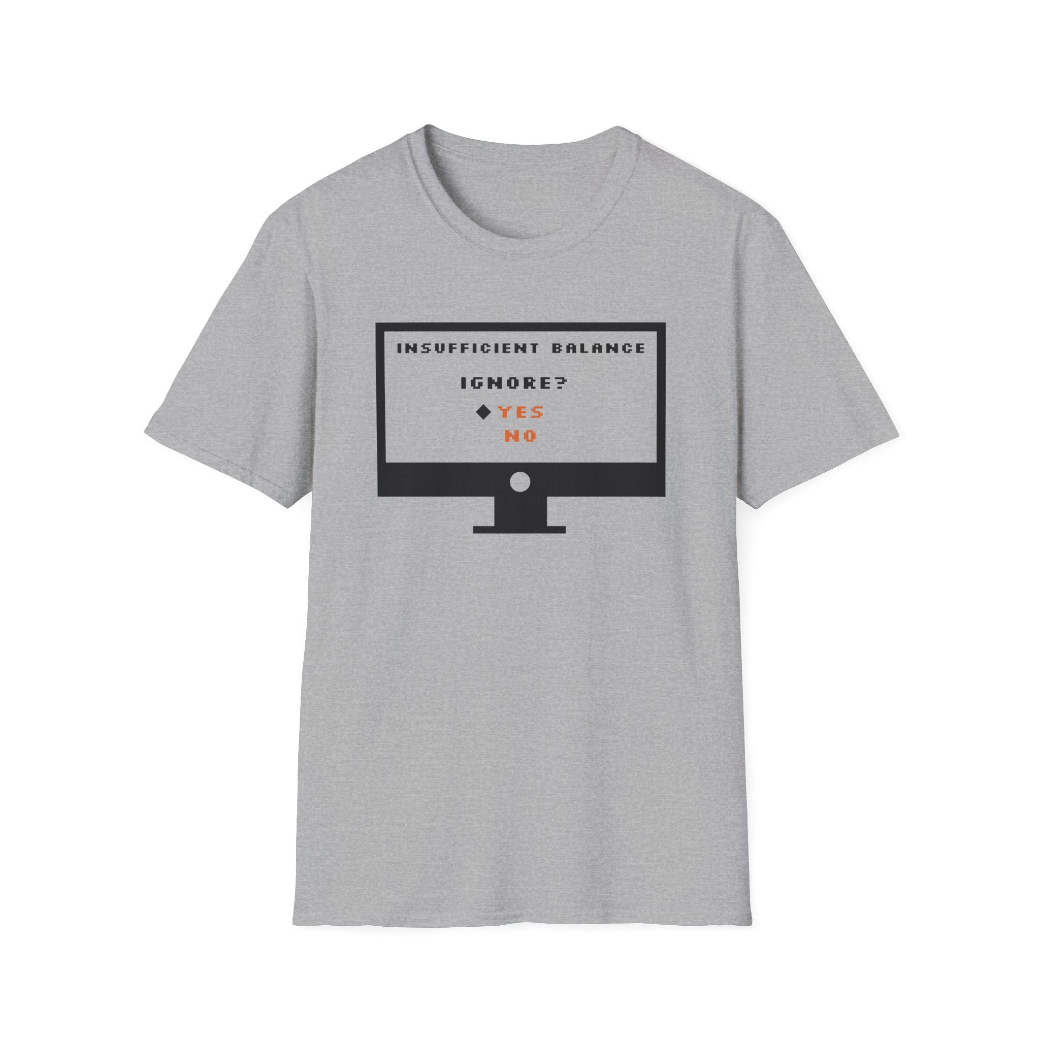 "Insufficient Balance" Retro Computer Screen Graphic T-Shirt