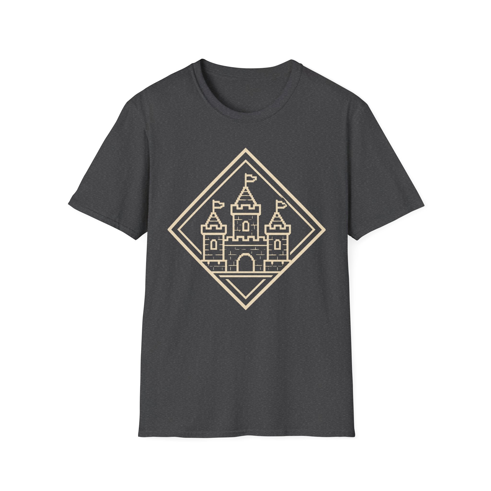 Castle Graphic T-Shirt - Retro Flagged Castle Logo Tee